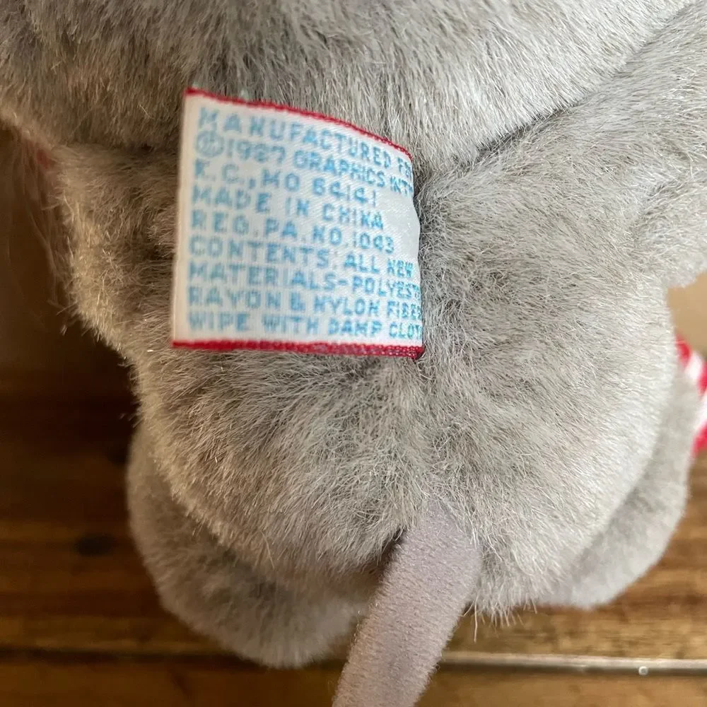 Heartland 1987 Plush Mouse with Candy Cane